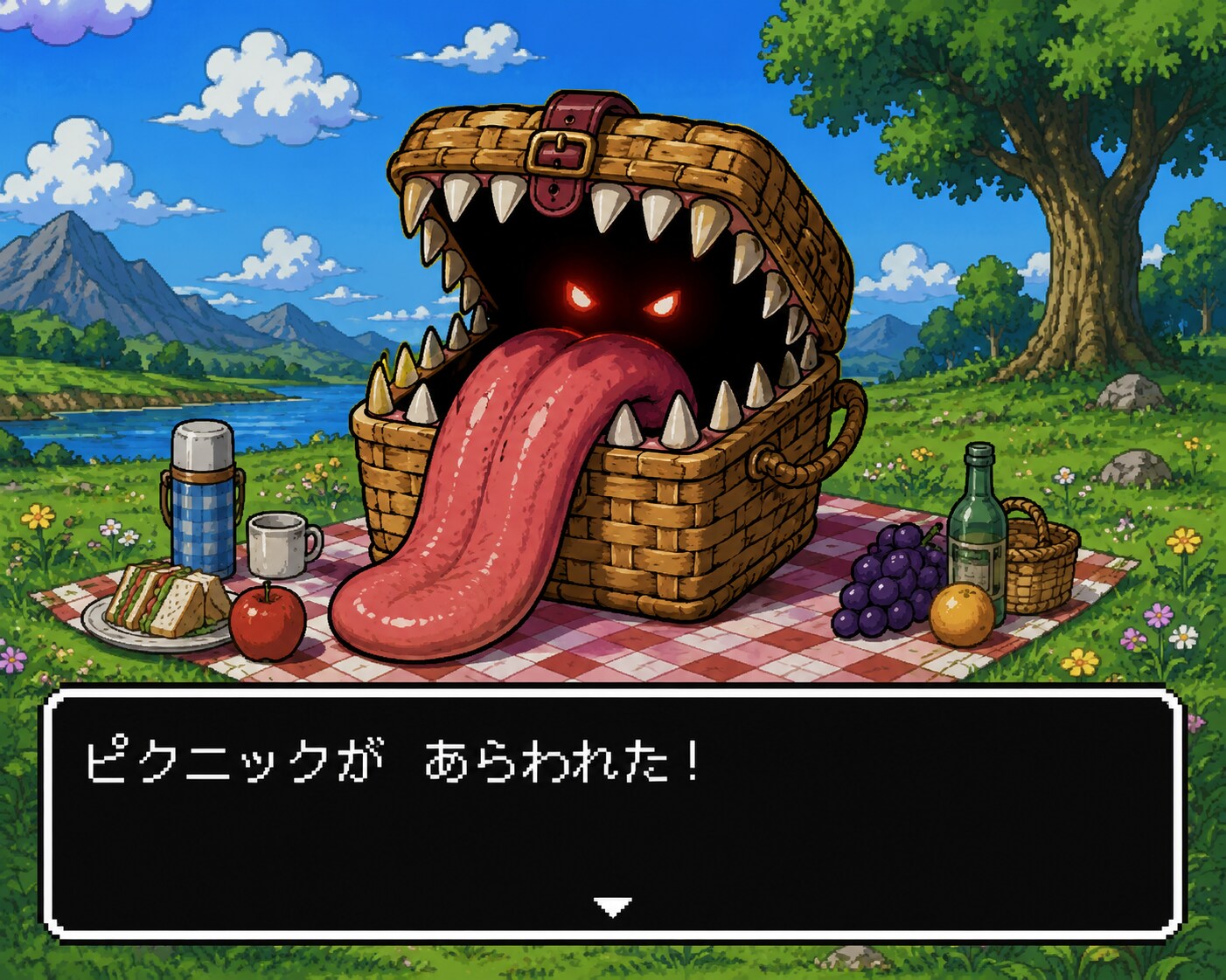 ピクニックが　あらわれた！