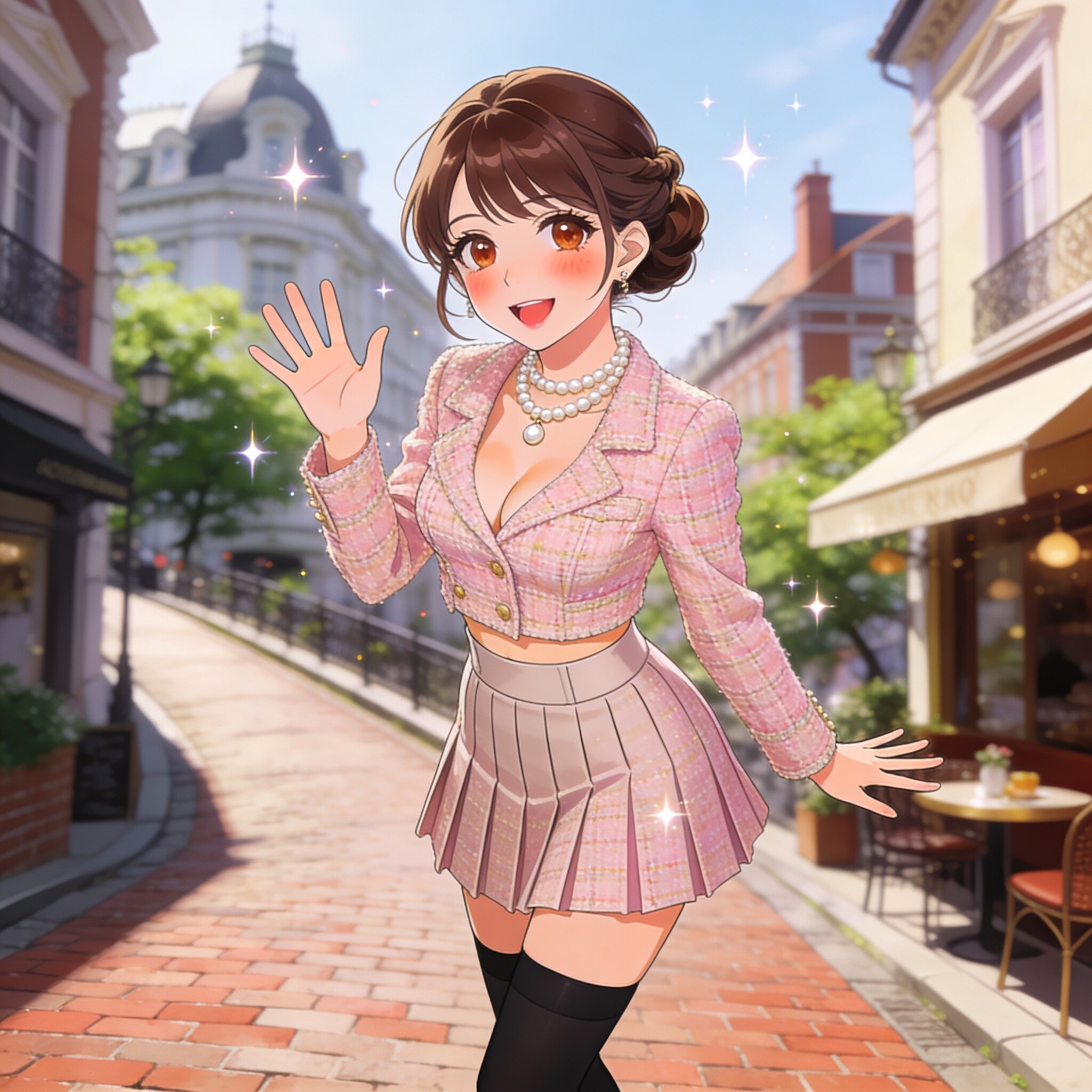 ハイブランドファッションを着た美女