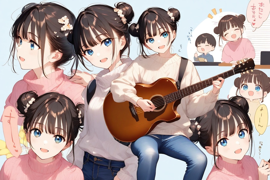 ギターを演奏するおだんごちゃん🍡✨