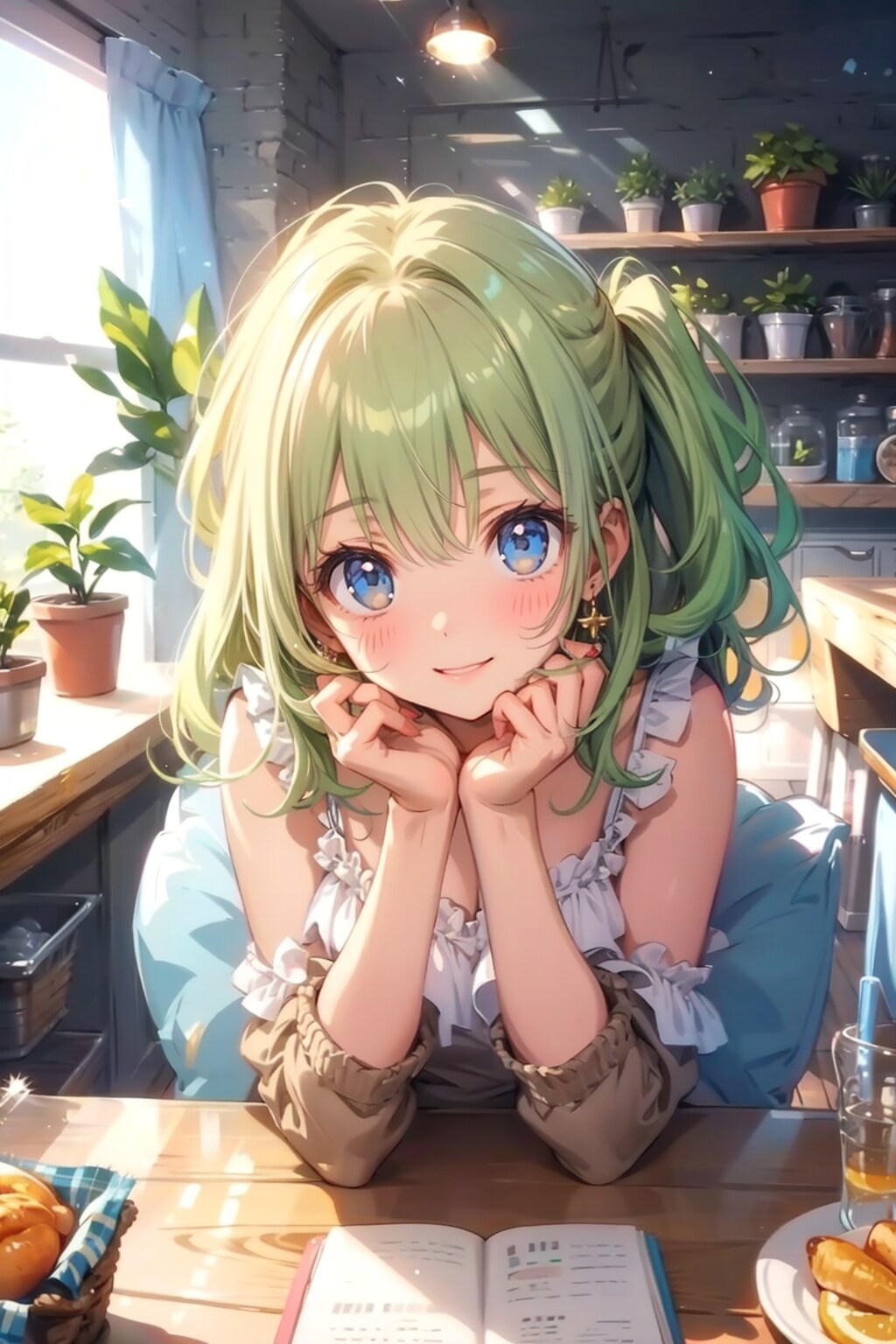 ここのホットドッグ美味しいのよ、はんぶんこしよっか？ | の人気AIイラスト・グラビア