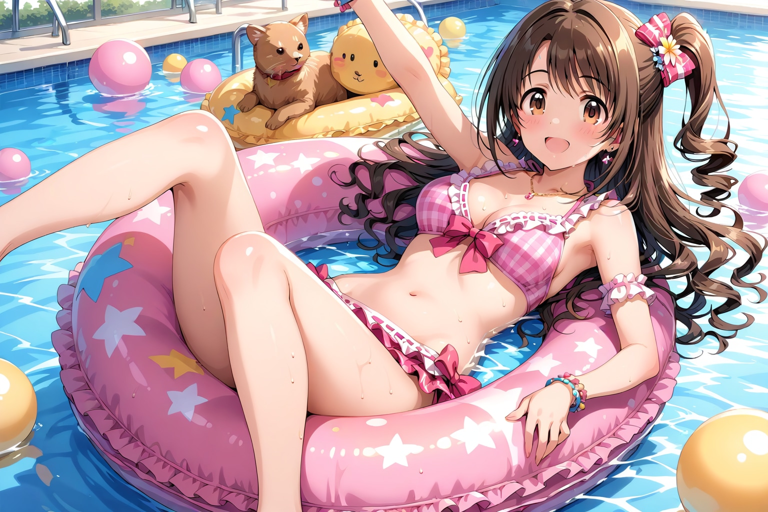 浮き輪で浮かぶ島村卯月