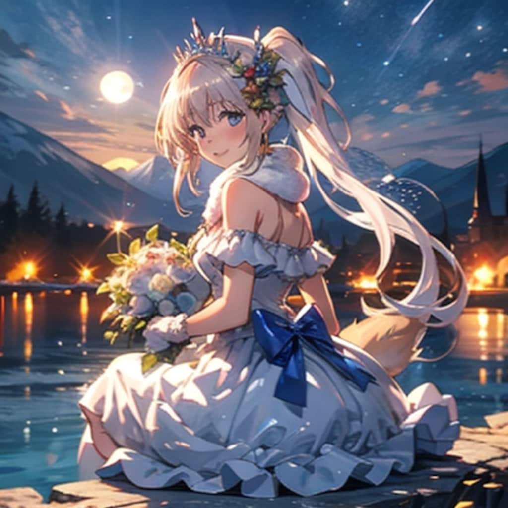 月夜に映える君