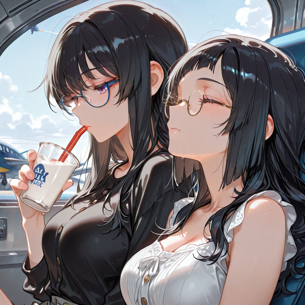 うちの子自己紹介　優美香と生徒会長、夏休みに旅行に行くの図。 | の人気AIイラスト・グラビア
