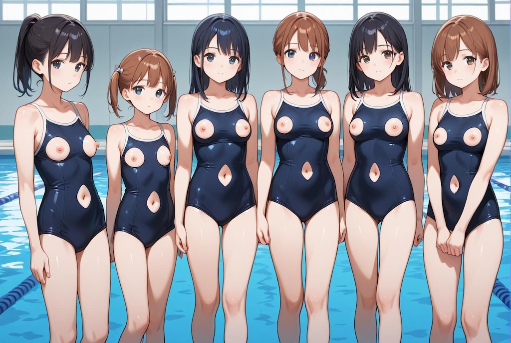 穴あきスク水っ娘