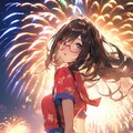 夏！です！花火の夜の見返り眼鏡美人 2枚目