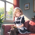 休憩中のメイドさん 3枚目