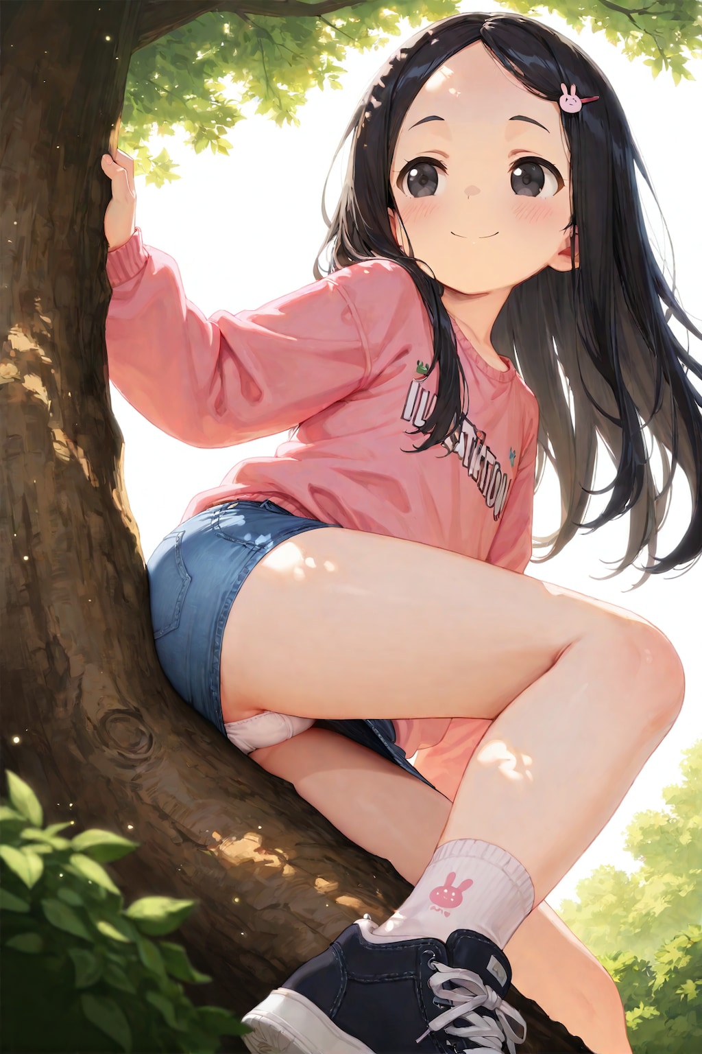 公園で木登り