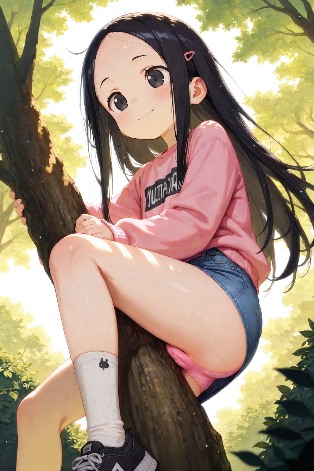公園で木登り