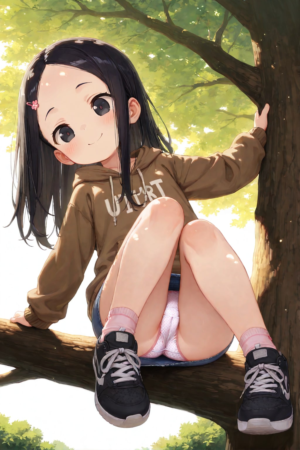 公園で木登り