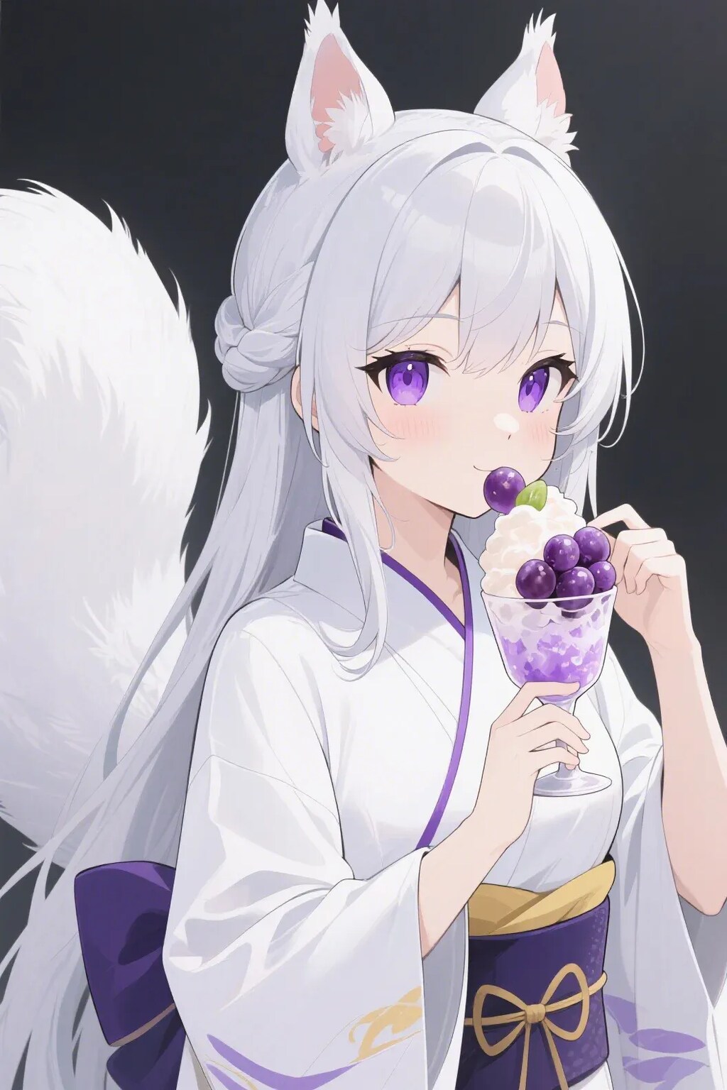 かき氷を食べるリスの御神体