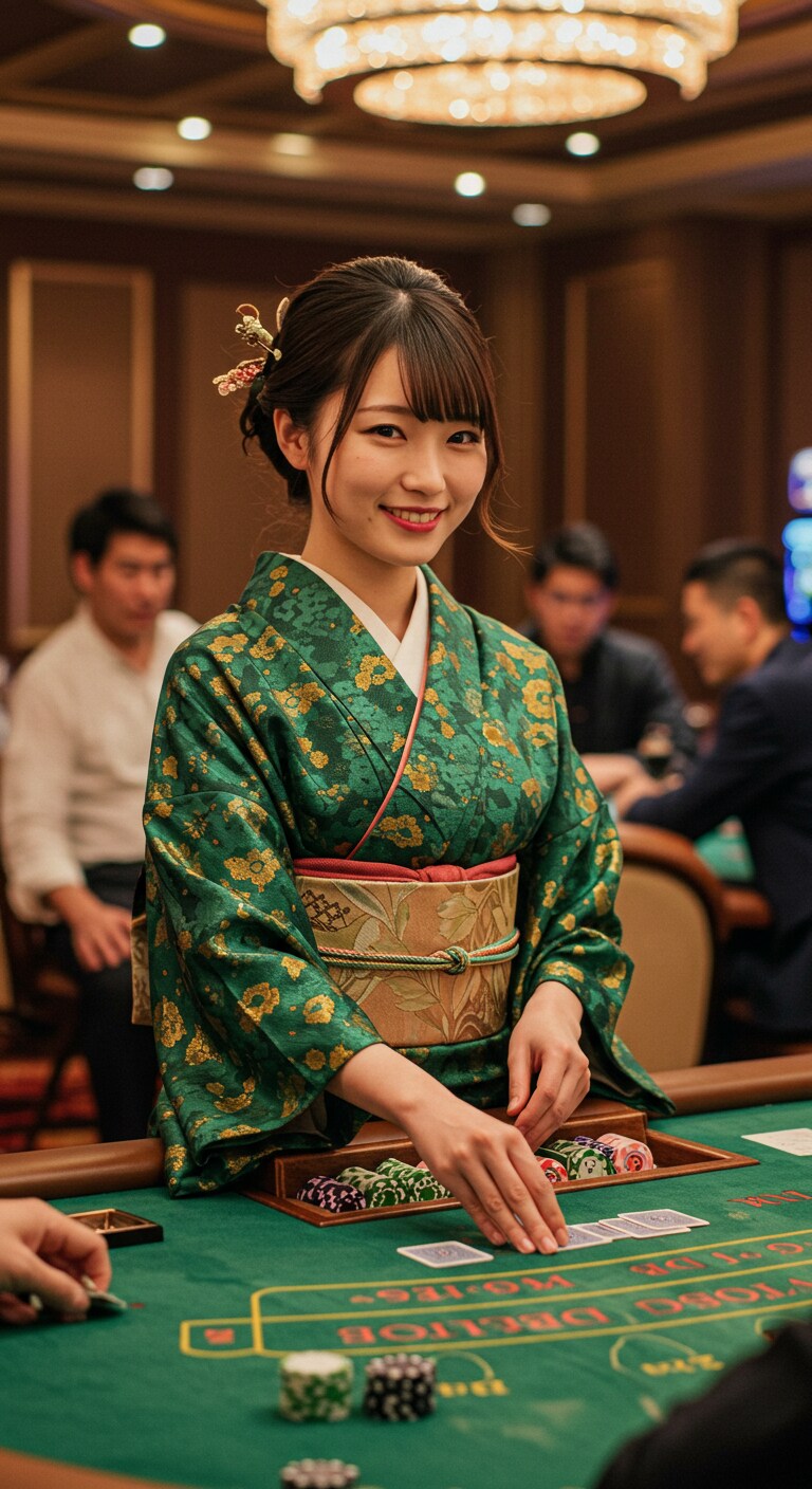 リアル和装カジノディーラー