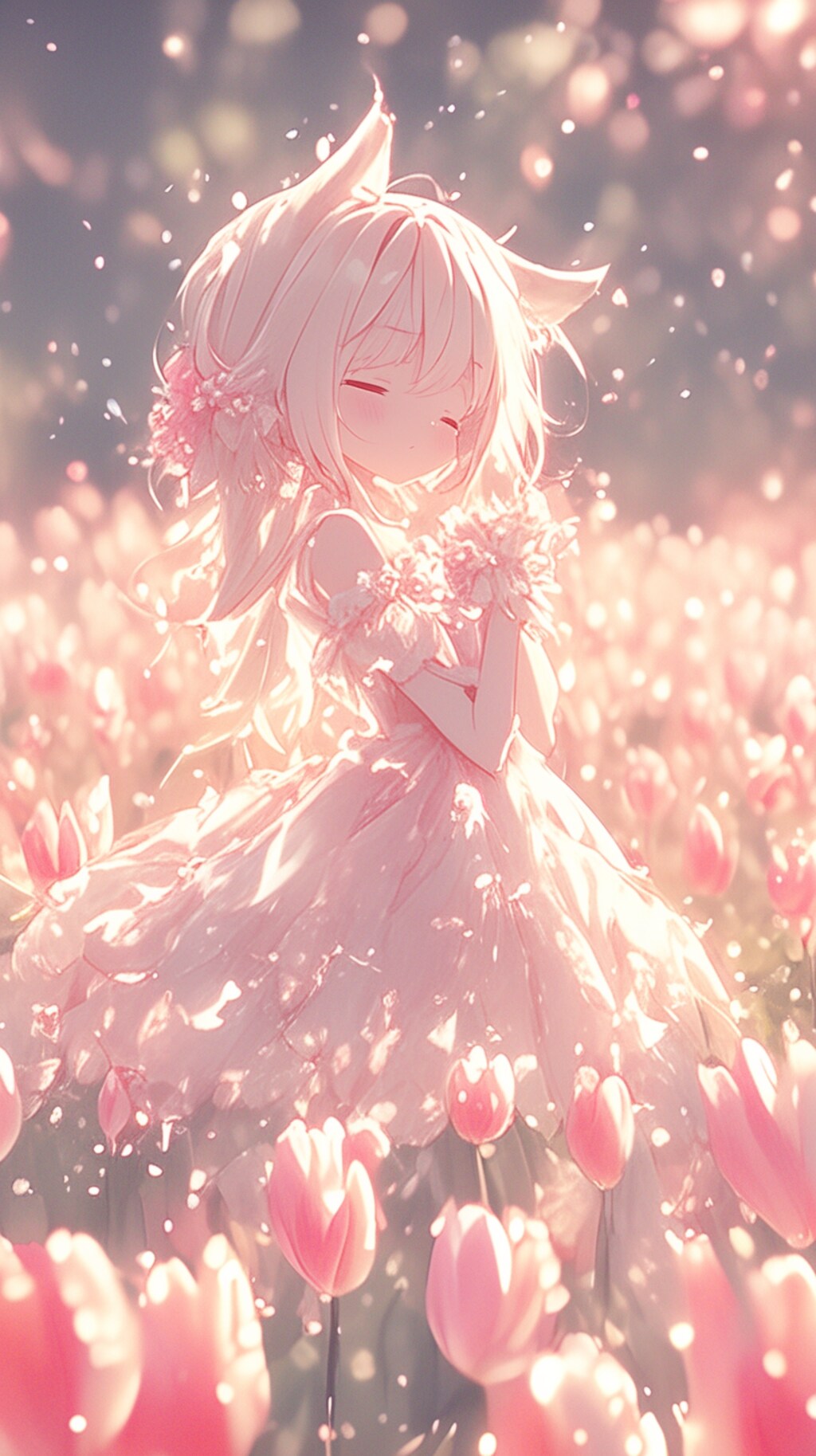 くま娘とチューリップ🌷②🐾