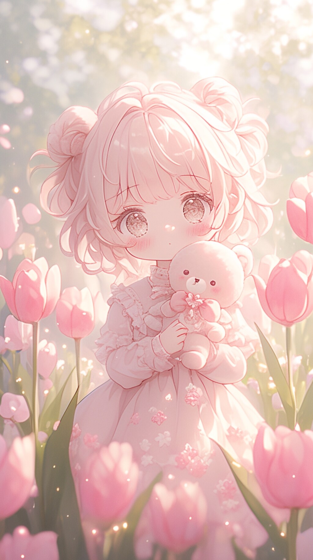 くま娘とチューリップ🌷②🐾