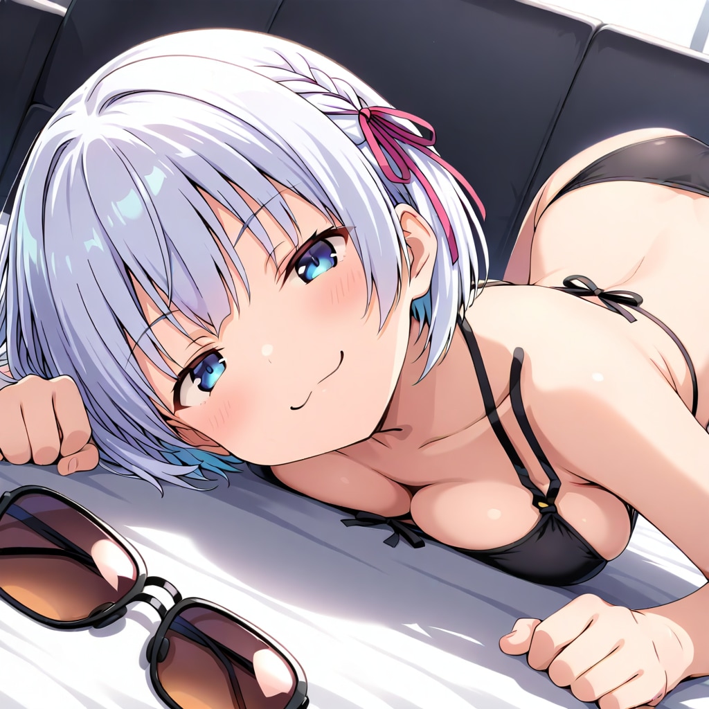 彼女は照れてます