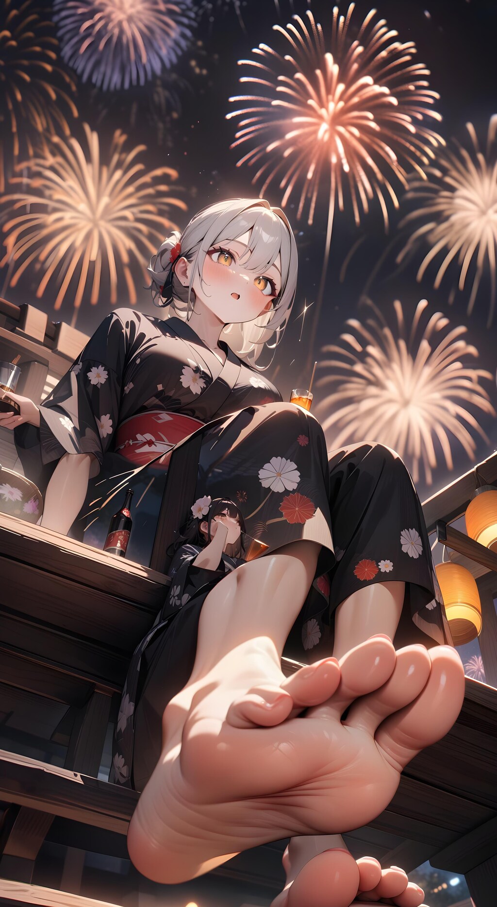 ローアングル花火