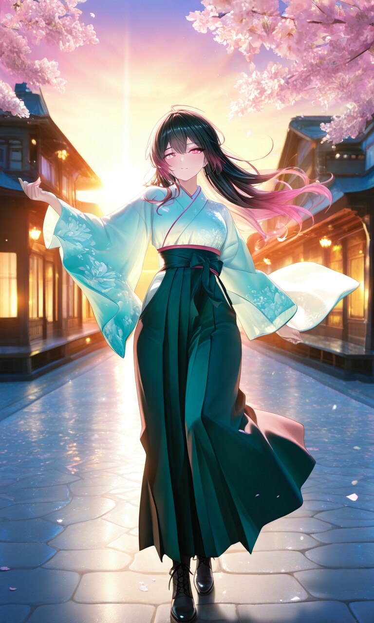 桜降る街並み