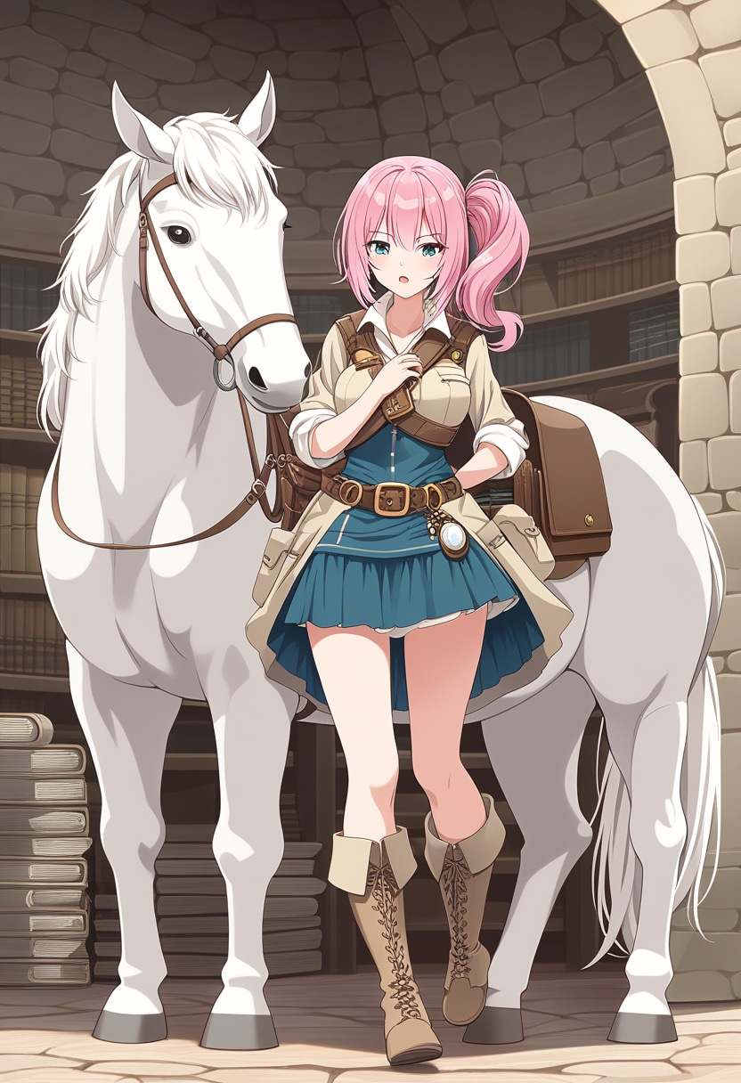 冒険者と白馬　ー遺跡調査に出発ー | の人気AIイラスト・グラビア
