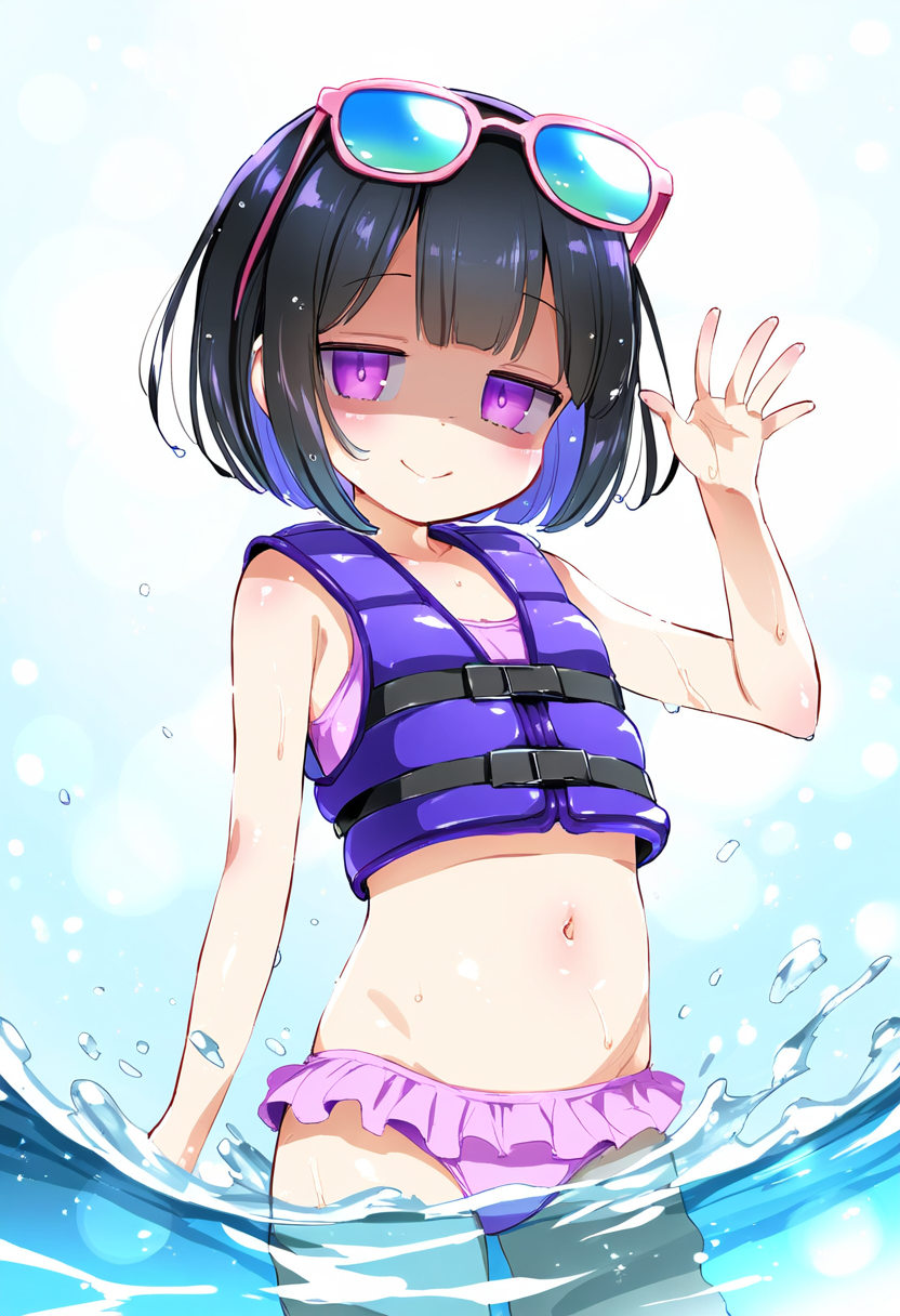 水遊びをする凛ちゃん