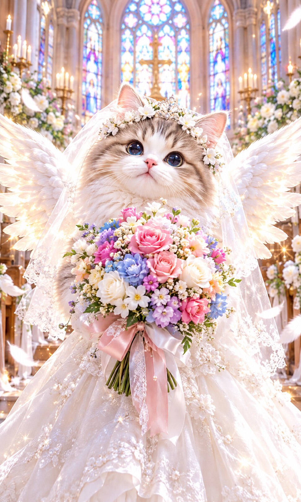 【結婚式】猫新婦 | の人気AIイラスト・グラビア