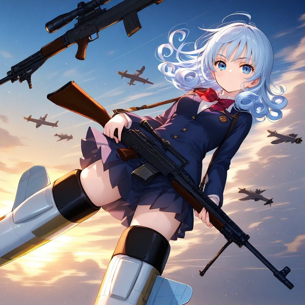 空を飛ぶ青髪ちゃん