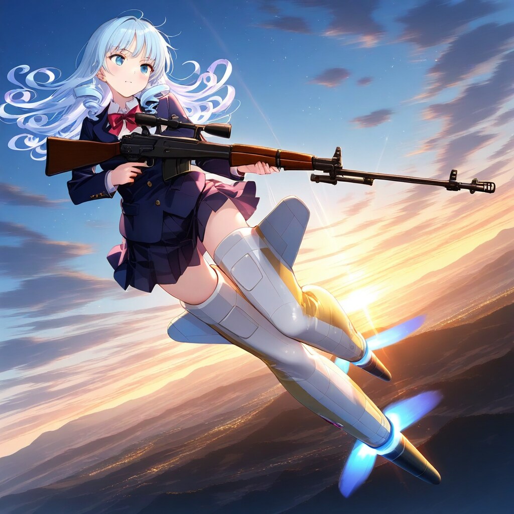 空を飛ぶ青髪ちゃん