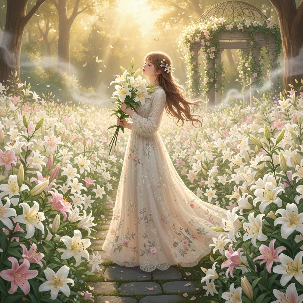 香る百合の花の少女