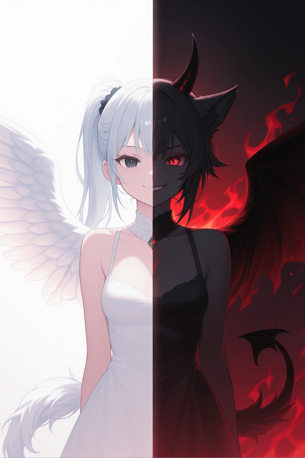 天使と悪魔 | の人気AIイラスト・グラビア