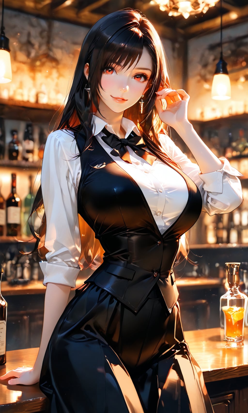 ティファ｜閉店後のバー、優しい笑顔で最後の一杯をすすめる彼女