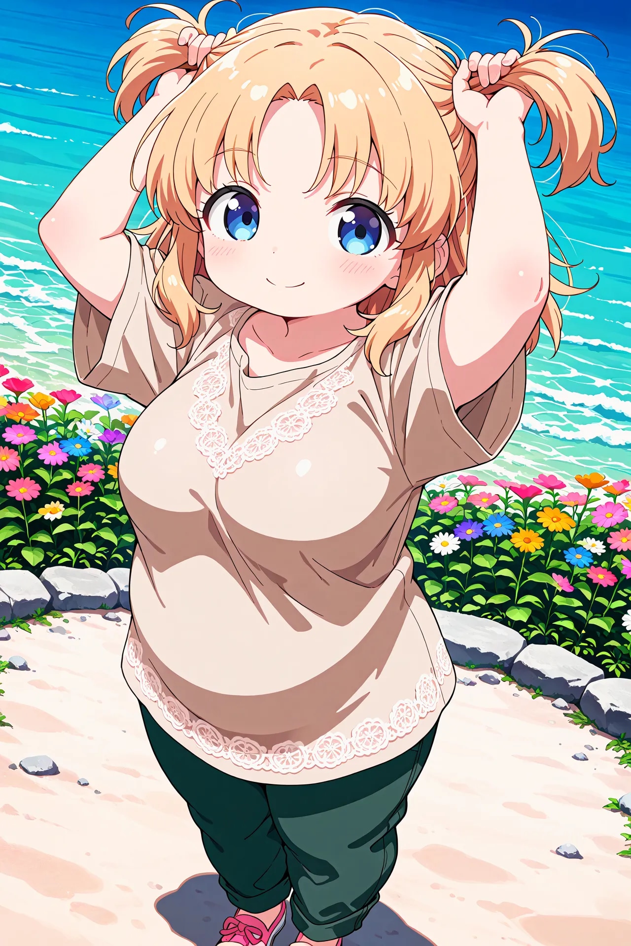 まりあちゃんが髪を束ねる | の人気AIイラスト・グラビア