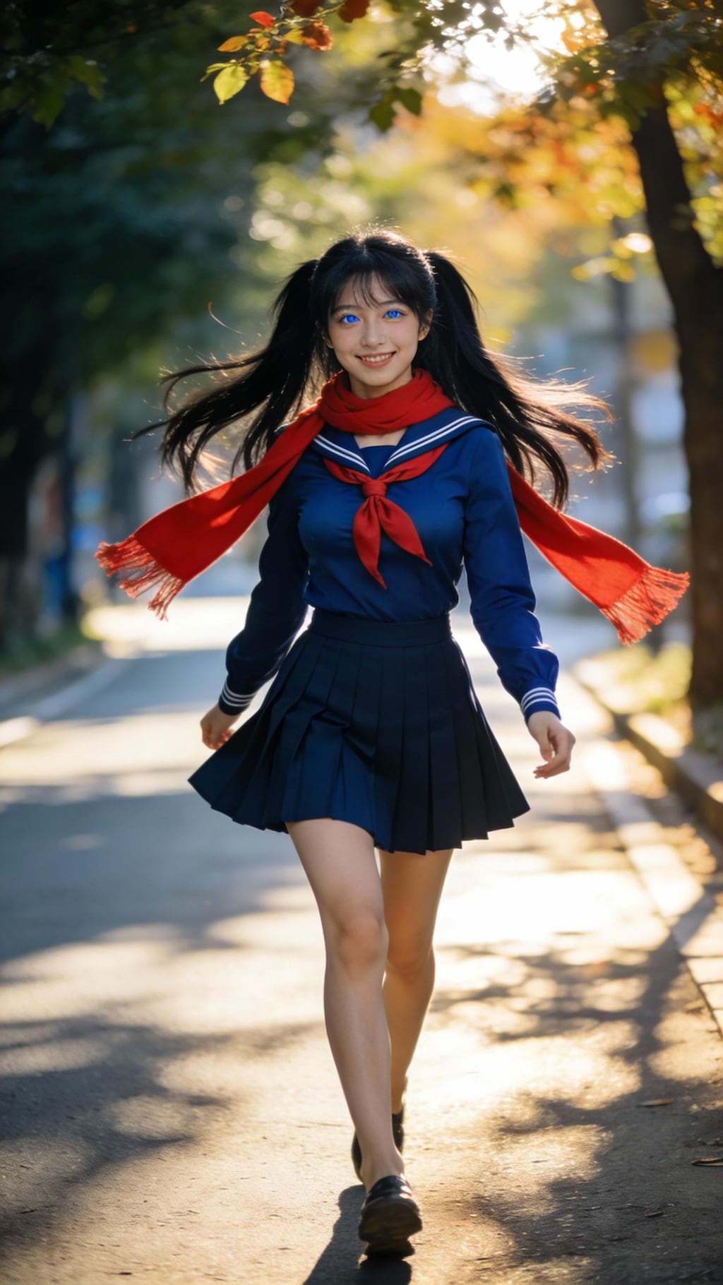 膝丈スカートと姫カット（う～ん、、おしい）