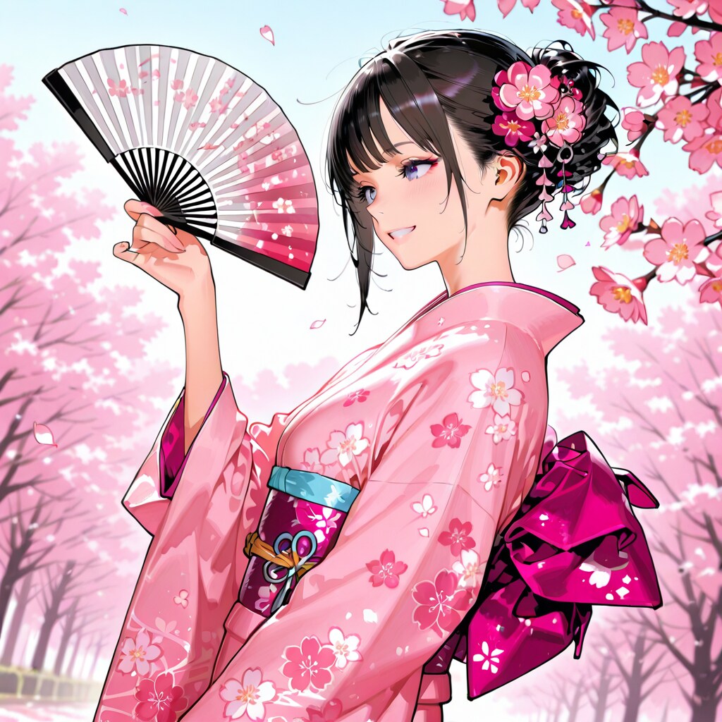 扇子も色合わせたの〜♪