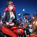 バイク乗りの女の子、愛車2台と共に 3枚目