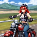 バイク乗りの女の子、愛車2台と共に 4枚目