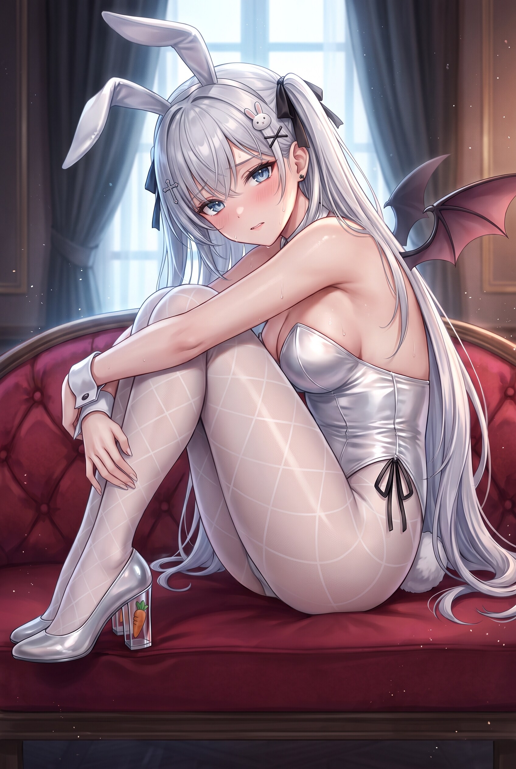 月影兎と小悪魔の頬