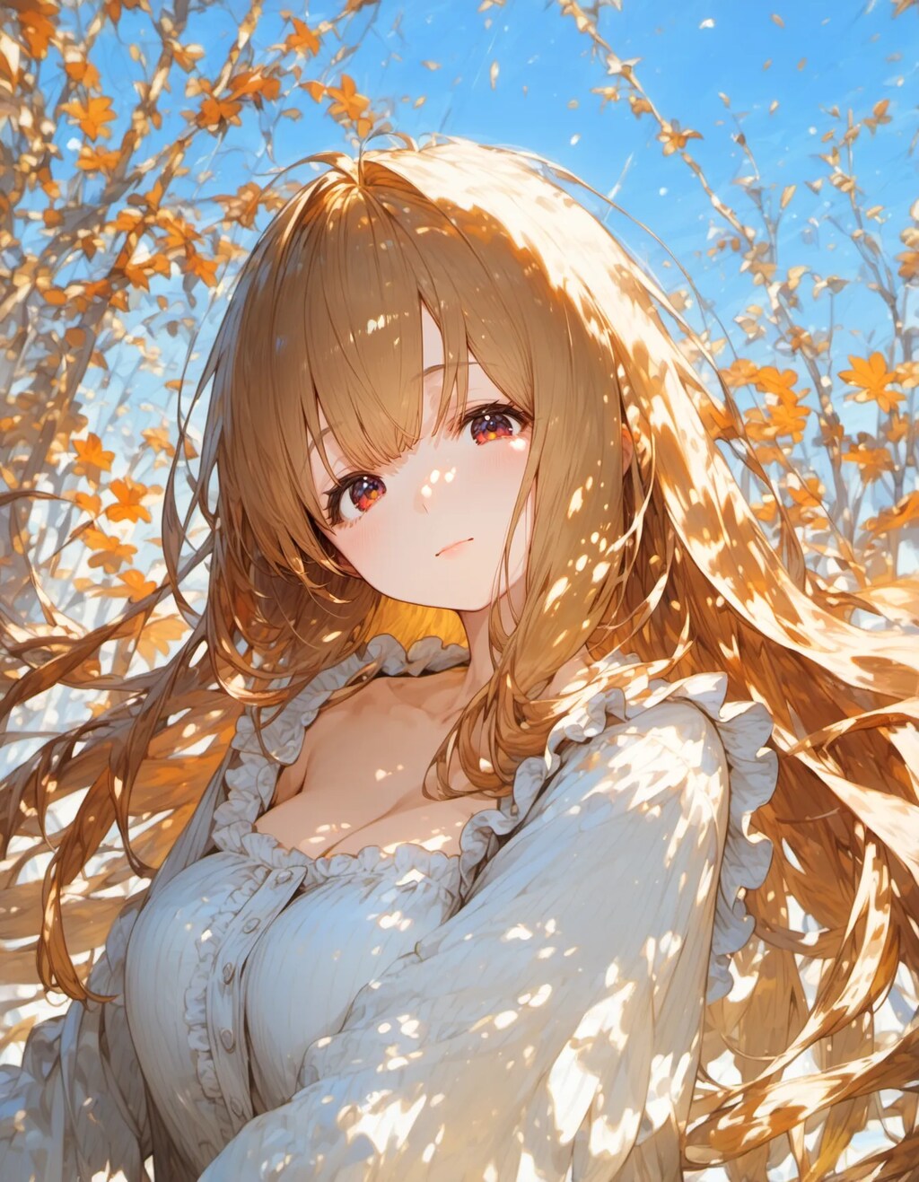 Golden Hair in Autumn Sun