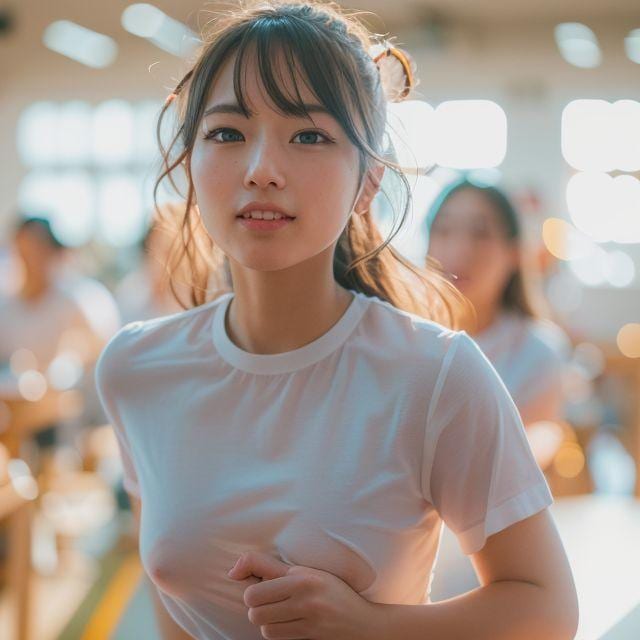 ジムで汗を流すと乳首が見えちゃうんで困ってます