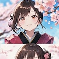 🌸と着物姿のお姉さん 5枚目
