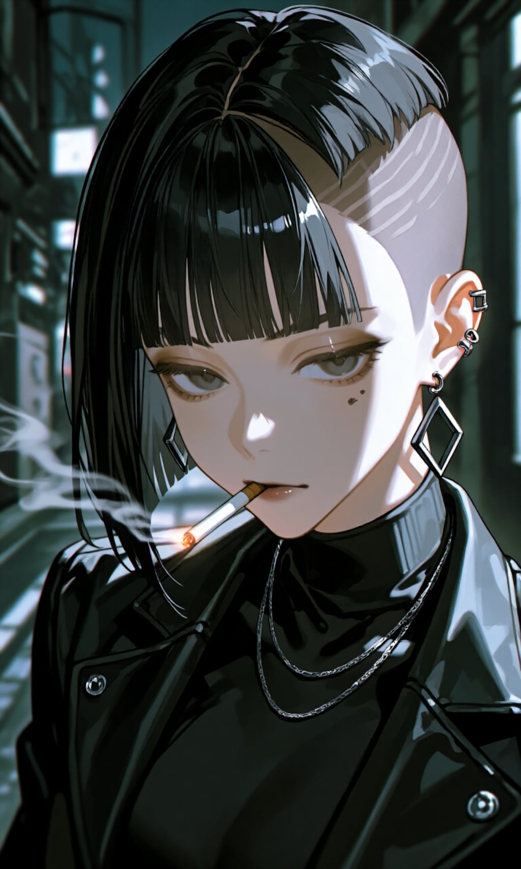 タバコを吸う女