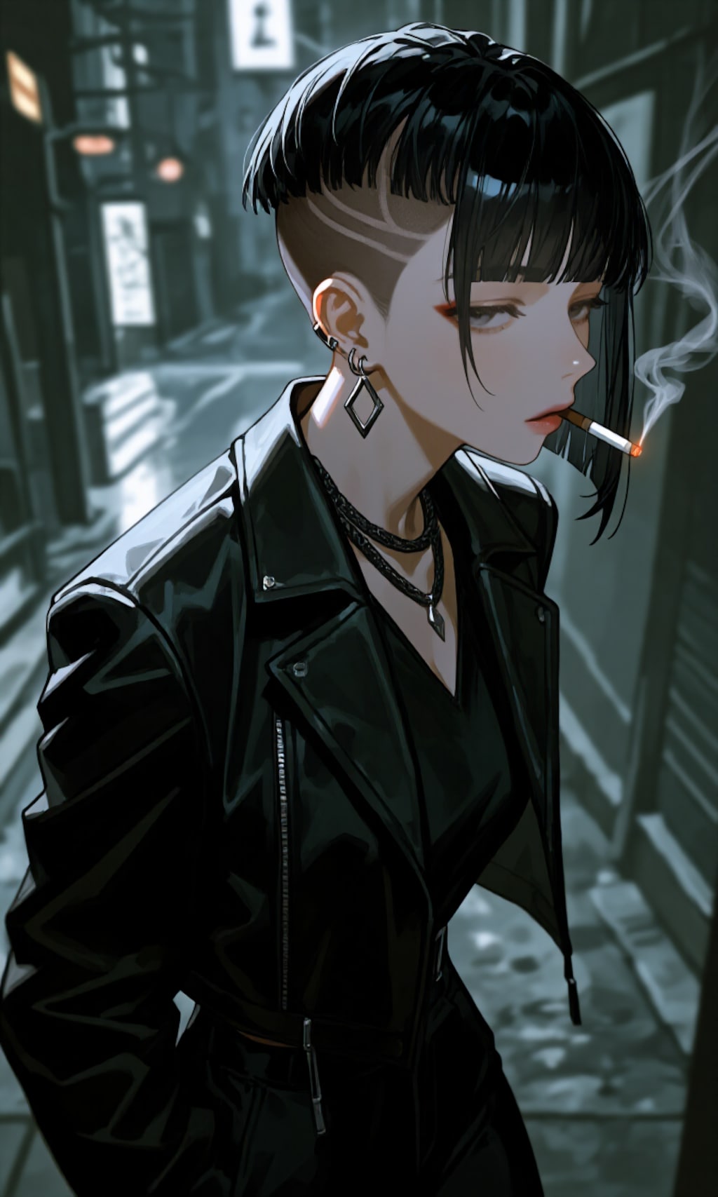 タバコを吸う女