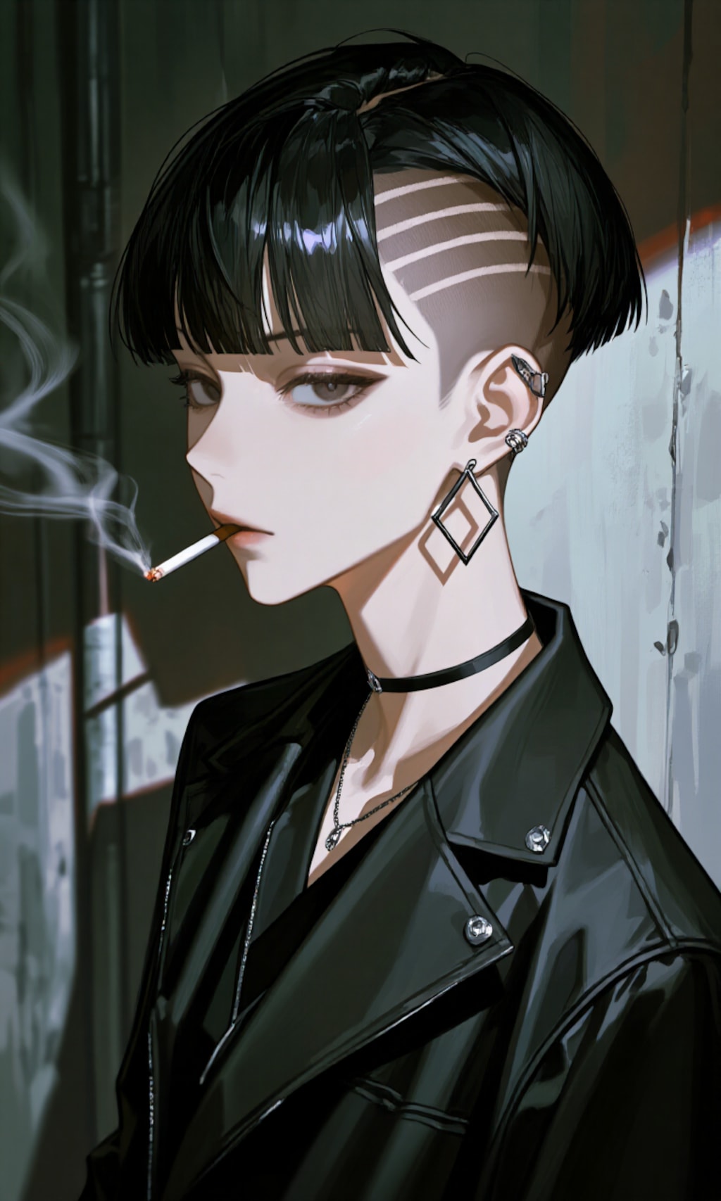 タバコを吸う女