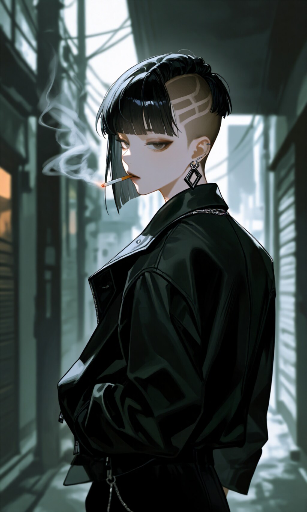 タバコを吸う女