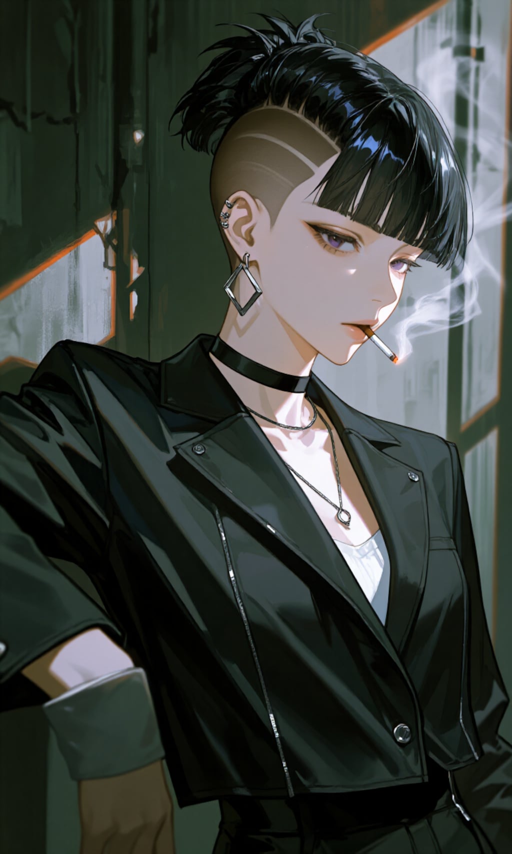 タバコを吸う女