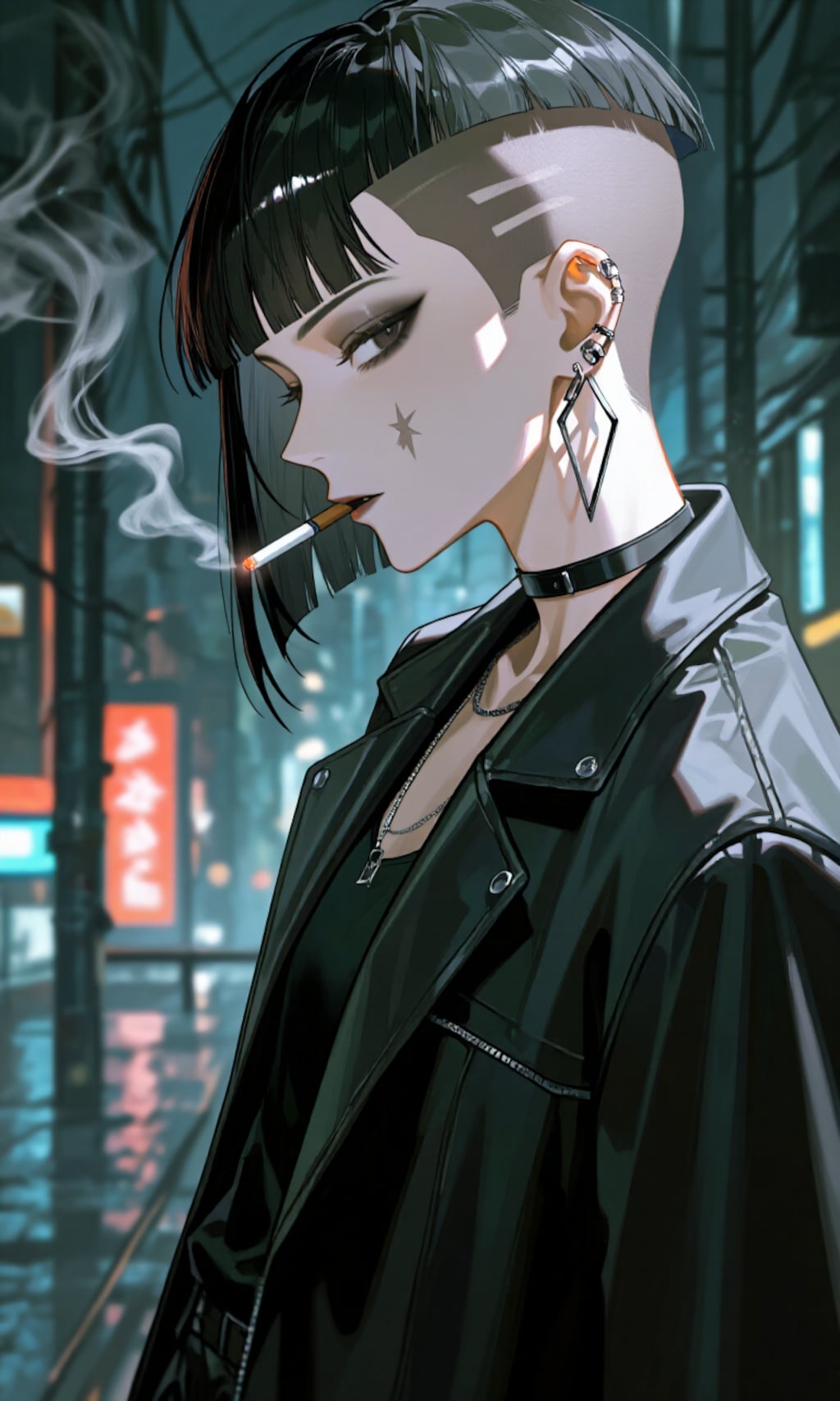 タバコを吸う女