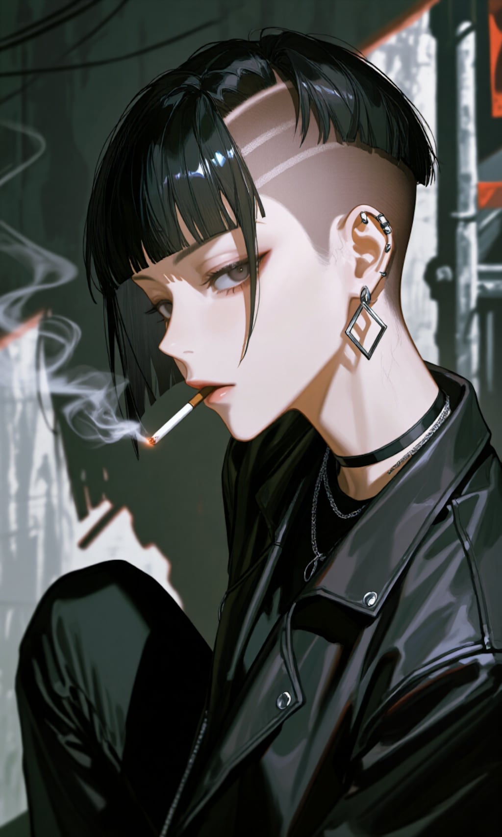 タバコを吸う女