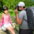 森林浴　川岸で写真撮影 2枚目