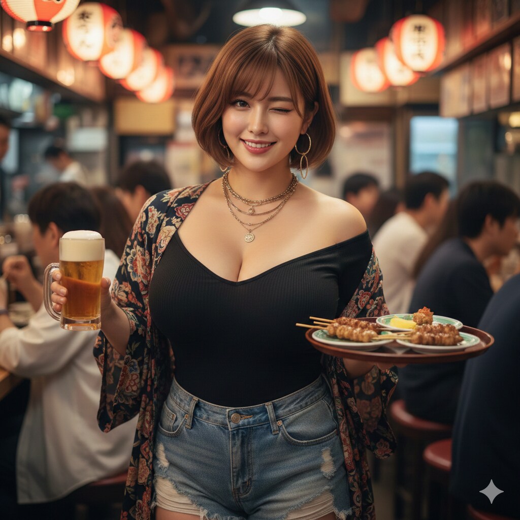 ノリ軽めの居酒屋美女 | の人気AIイラスト・グラビア