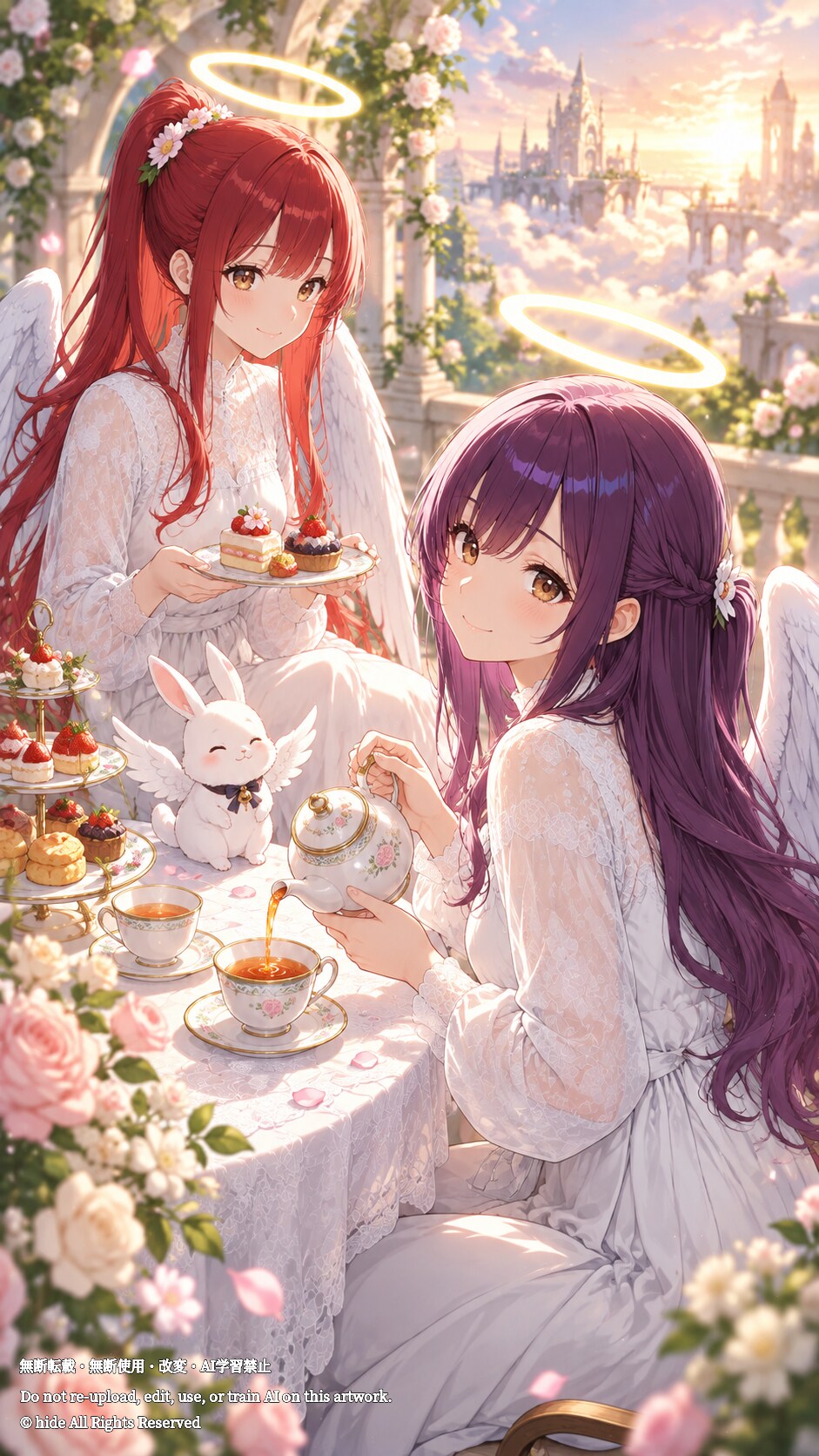 ミカエルさんとウリエルさん、雲庭のお茶時間 | の人気AIイラスト・グラビア