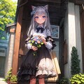 花と猫耳少女 2枚目