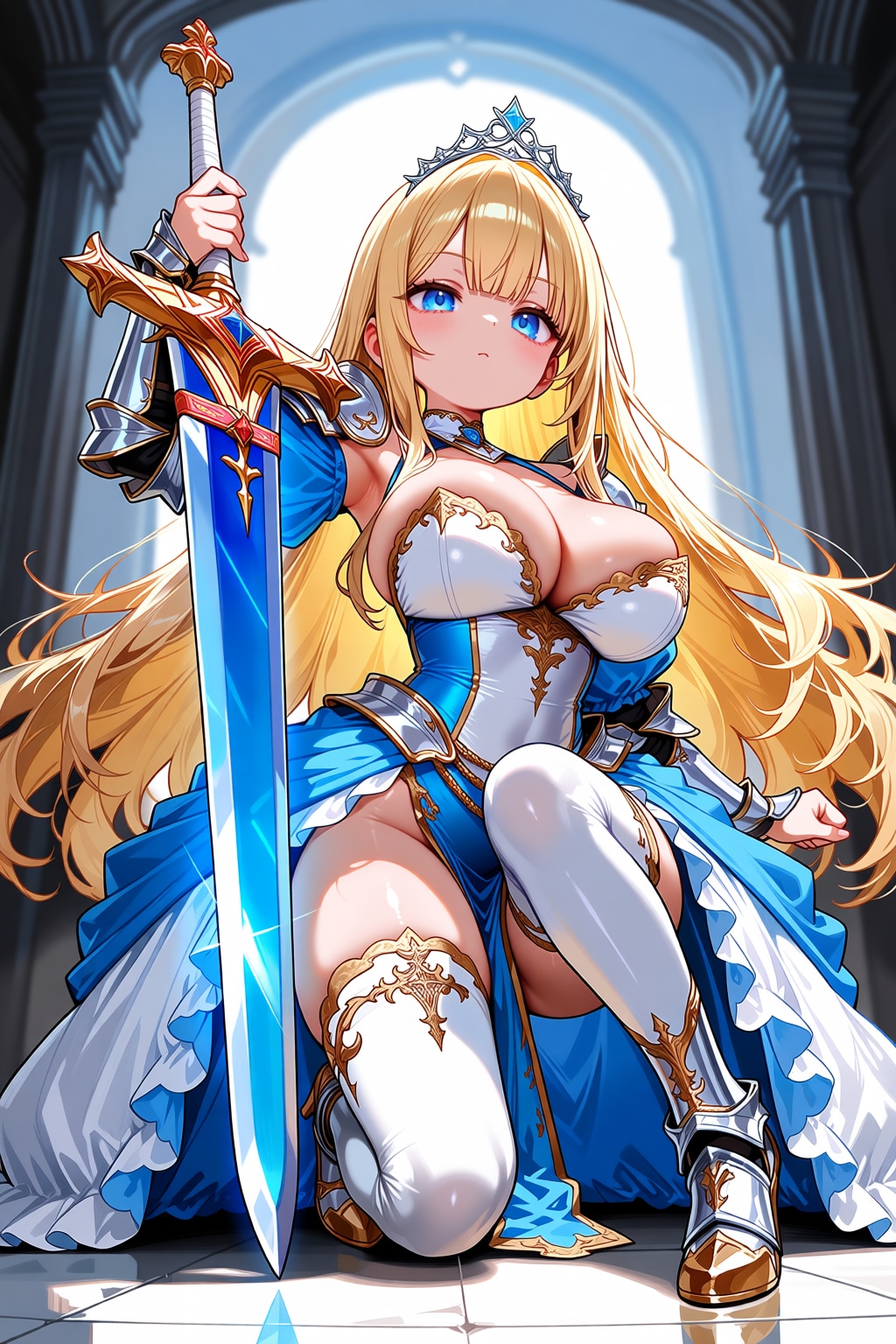 巨大な武器を持っている姫騎士ちゃん