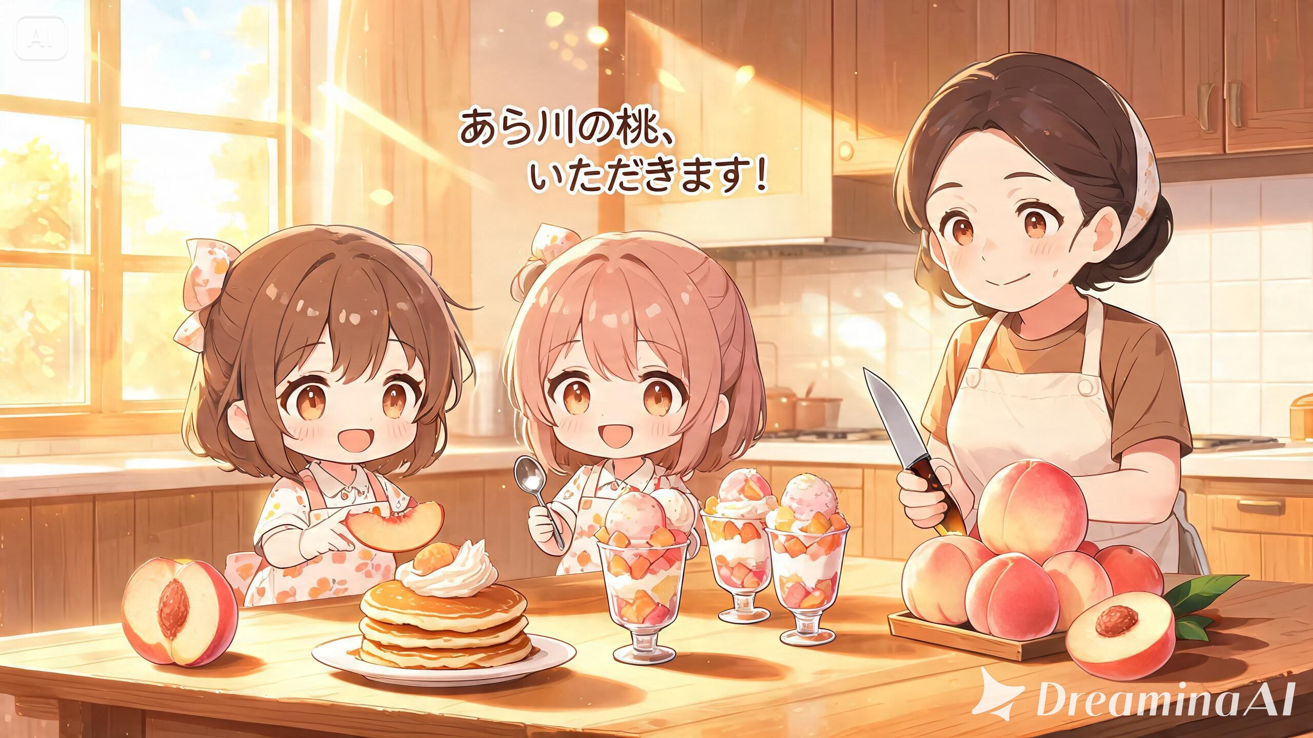 みんなで楽しく桃のスイーツ作り♪１